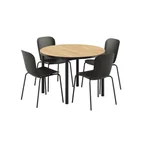 Kirra Dining Table Ø110 Noir & 4 Patio Chair No. One
