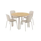 Kirra Dining Table Ø110 Taupe & 4 Patio Chair No. One
