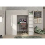 Trasman Studio Loftseng med Garderobe 90x200 - hvit