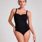 Hunkemöller Scallop badedrakt uten bøyle, svart