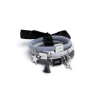HAIR TIES 3 PK CHARM COMBO BLUES W.SILVER