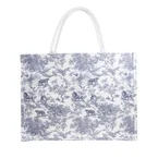 CANVAS TOTE LARGE COUNTRY BLUE SAVANNAH PATTERN