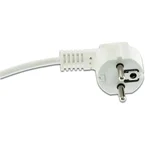 Ledning med vinklet plugg 5 meter 3x0,75 mm jordet - Hvit