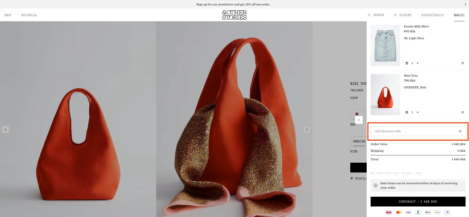 Slik bruker du rabattkoden - &amp; Other Stories