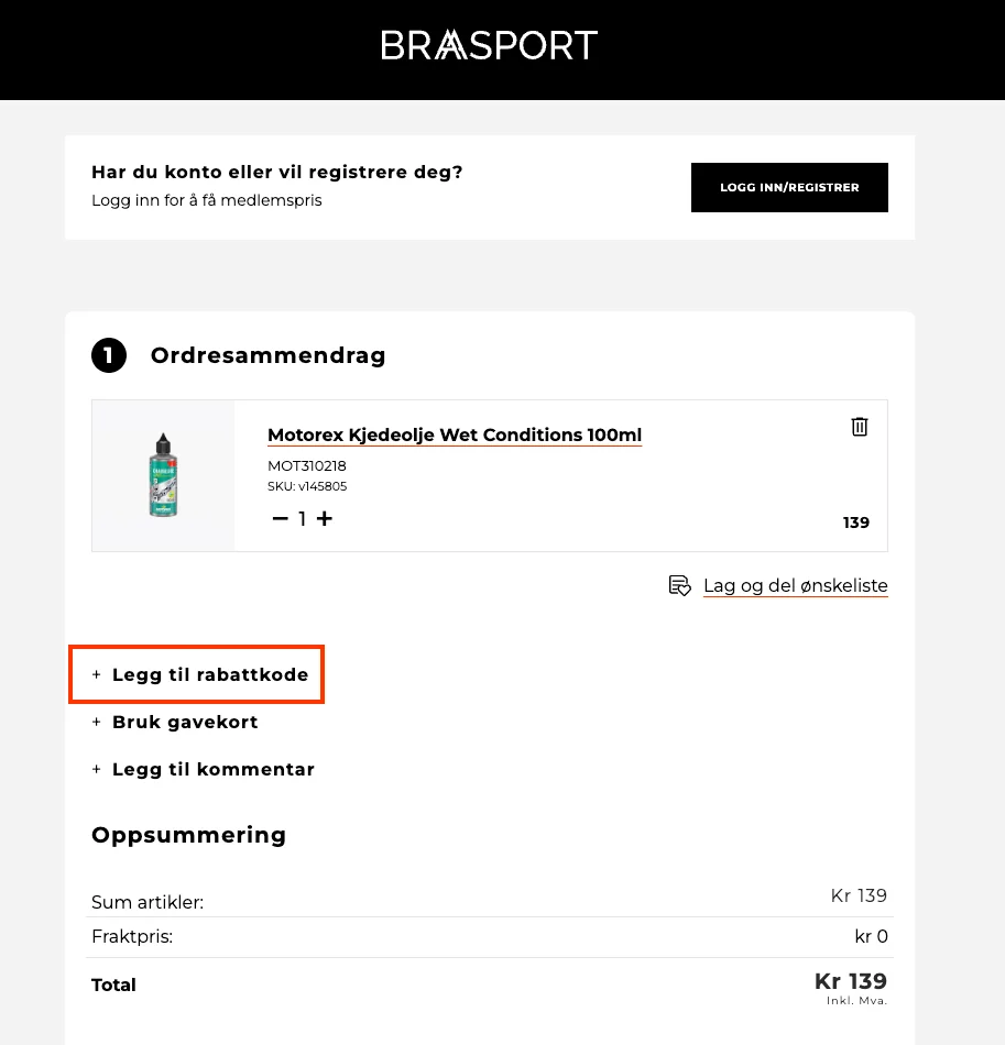 Slik bruker du rabattkoden - Braasport