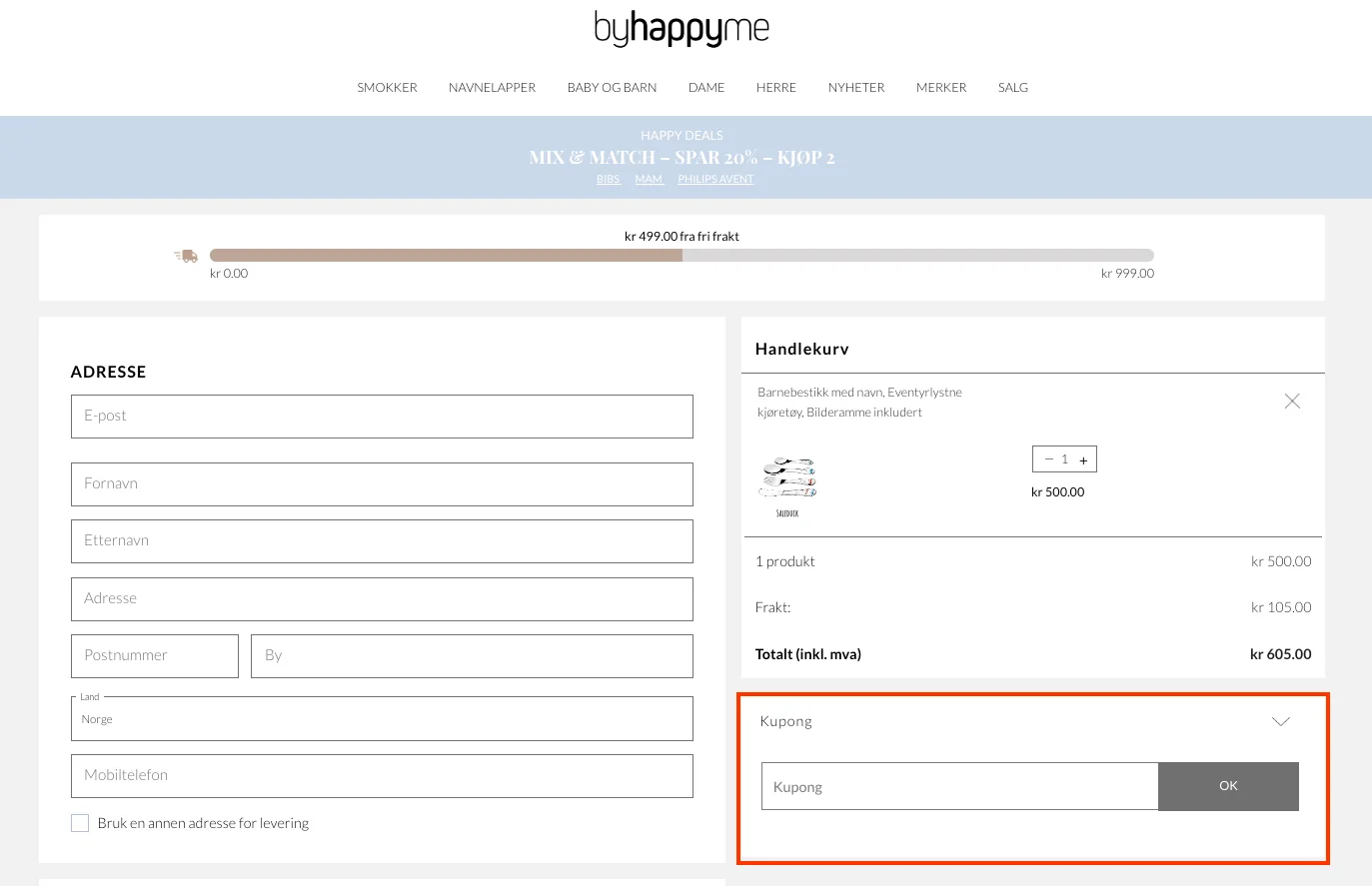 Slik bruker du rabattkoden - Byhappyme