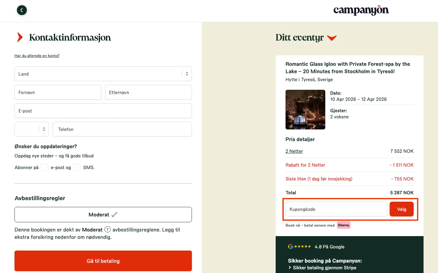 Slik bruker du rabattkoden - Campanyon
