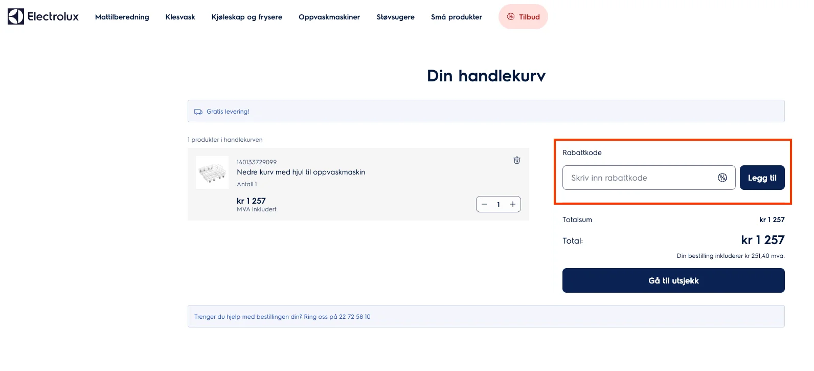 Slik bruker du rabattkoden - Electrolux