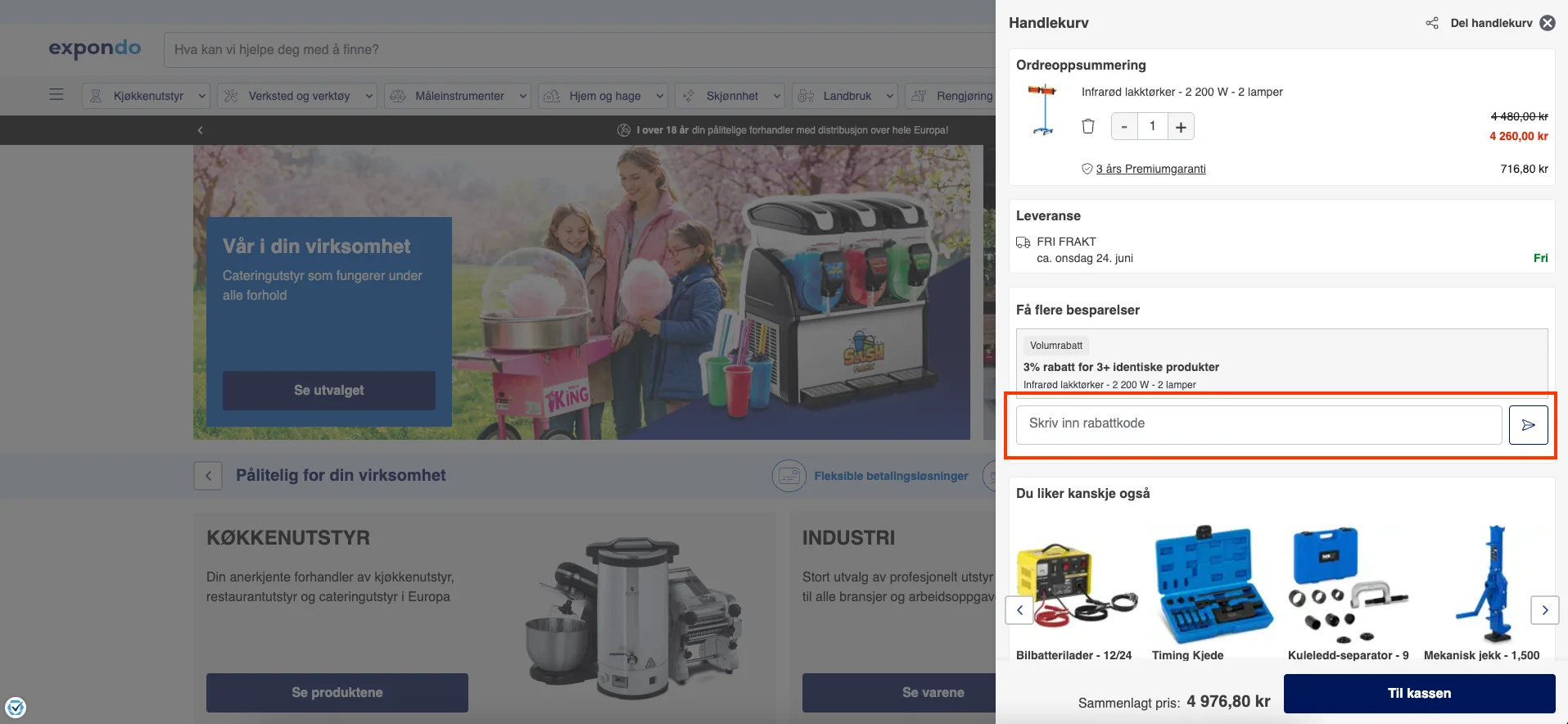 Slik bruker du rabattkoden - Expondo