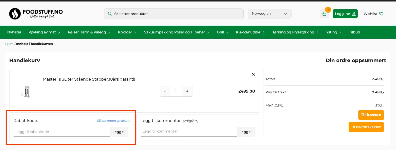 Slik bruker du rabattkoden - Foodstuff