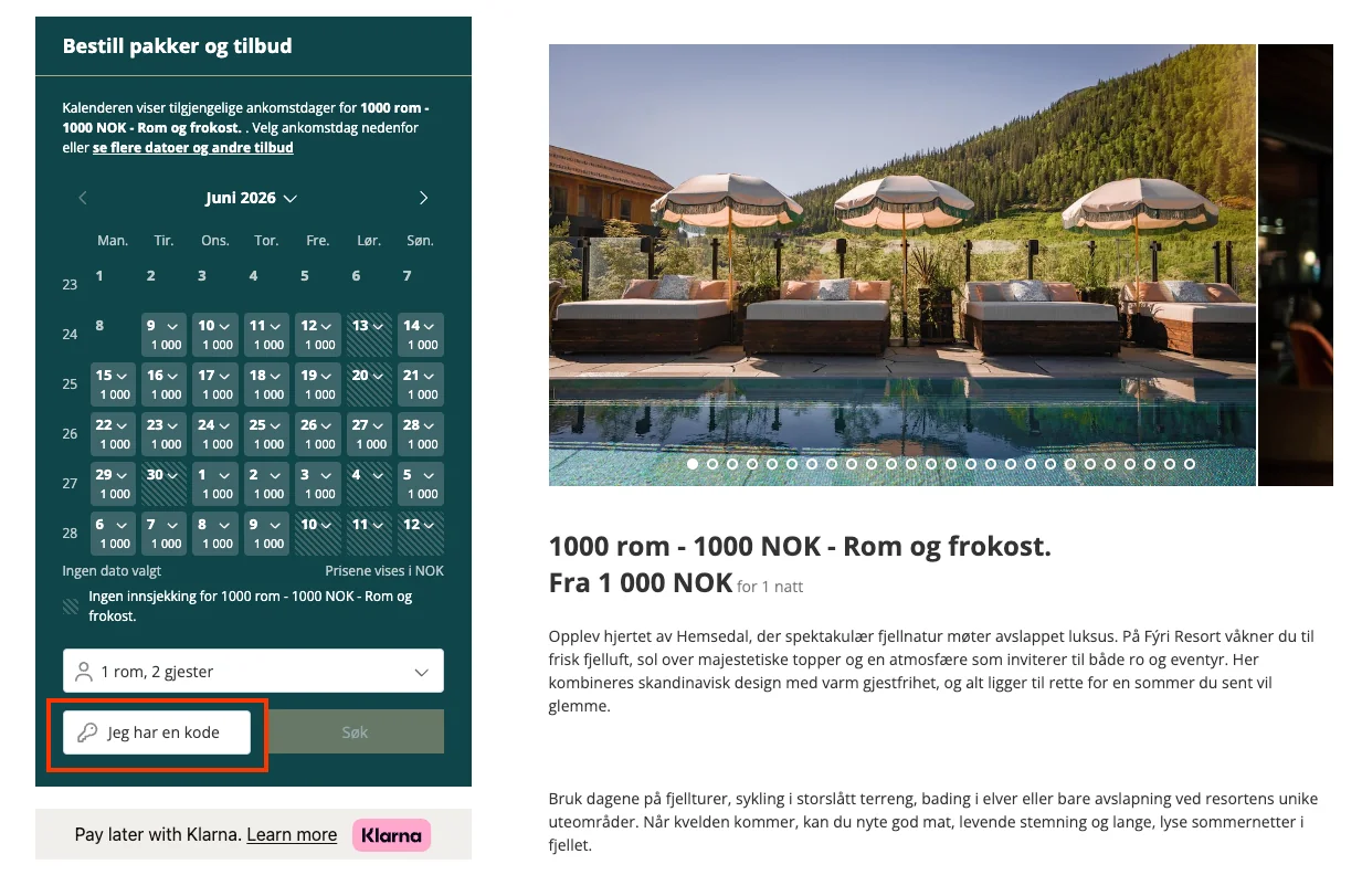 Slik bruker du rabattkoden - Fyri Resort