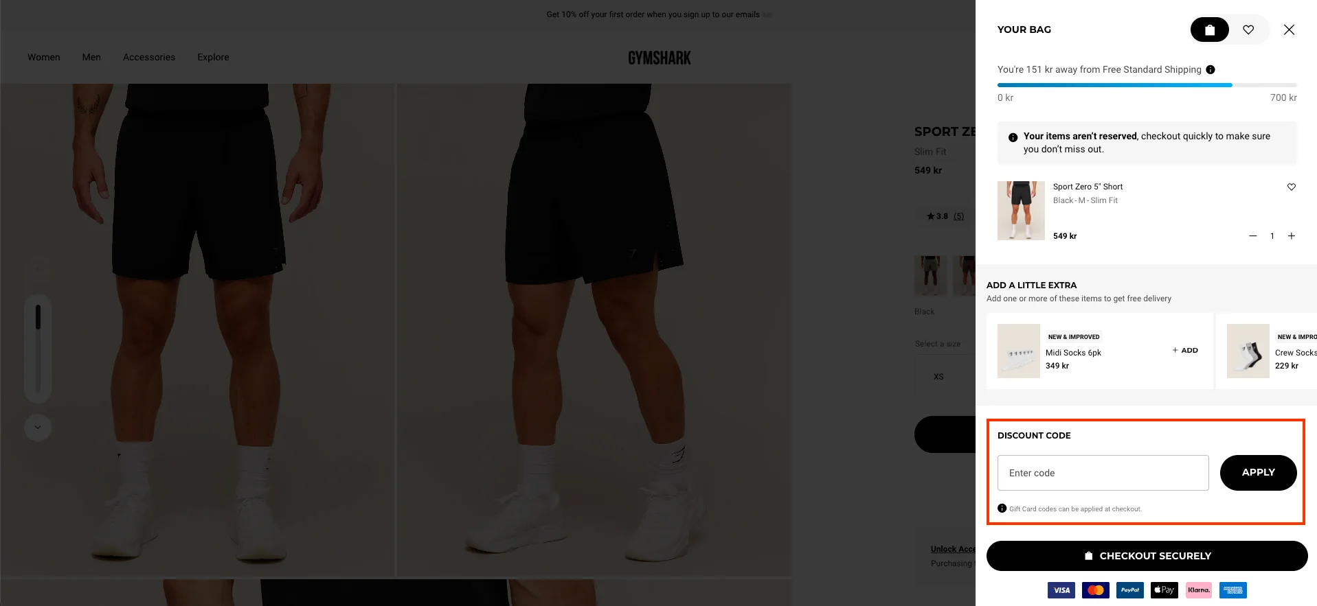 Slik bruker du rabattkoden - Gymshark