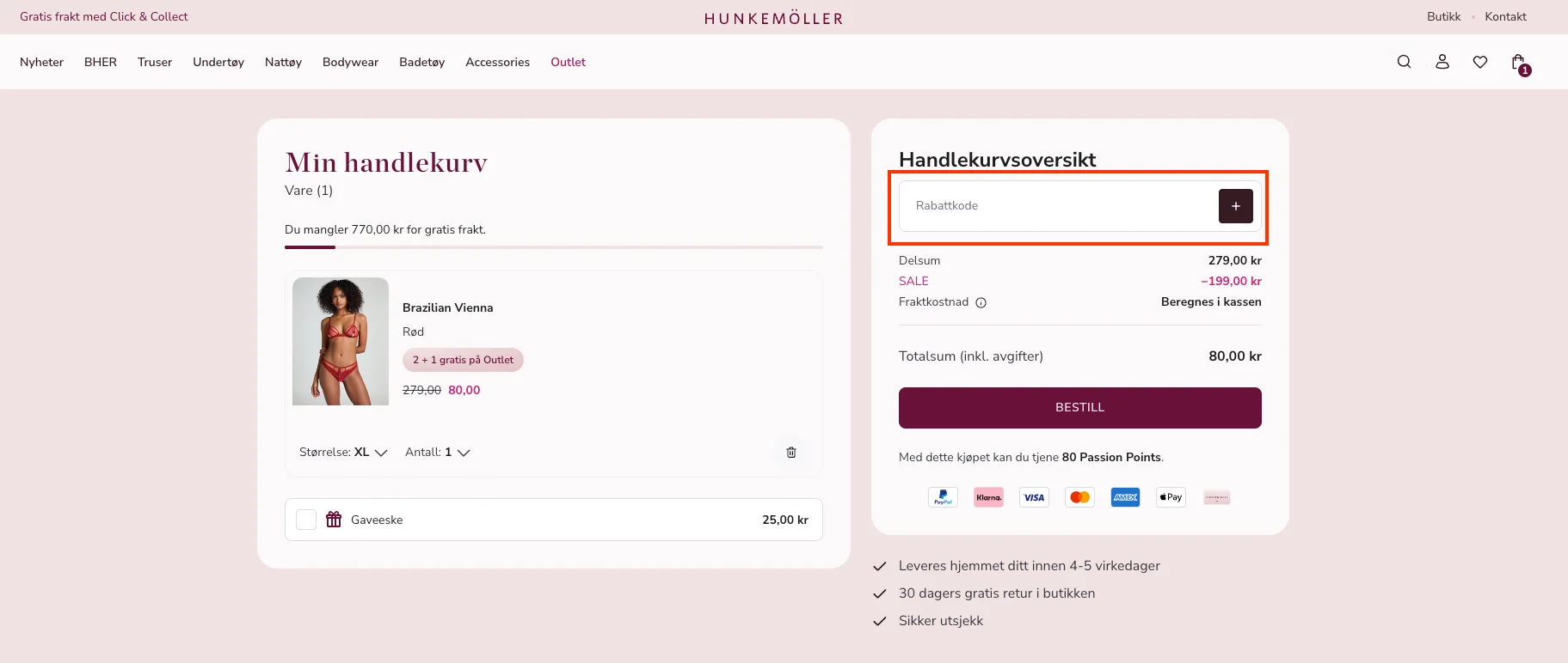 Slik bruker du rabattkoden - Hunkemöller
