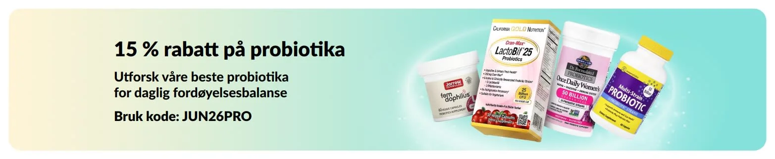 Bevis på rabattkode - Iherb - Iherb rabattkode: [[15 % rabatt]] på probiotika for daglig fordøyelsesbalanse