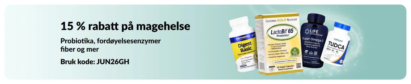 Bevis på rabattkode - Iherb - Iherb rabattkode: [[15 % rabatt]] på probiotika og fordøyelsesenzymer