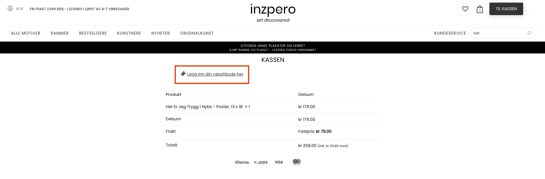 Slik bruker du rabattkoden - Inzpero