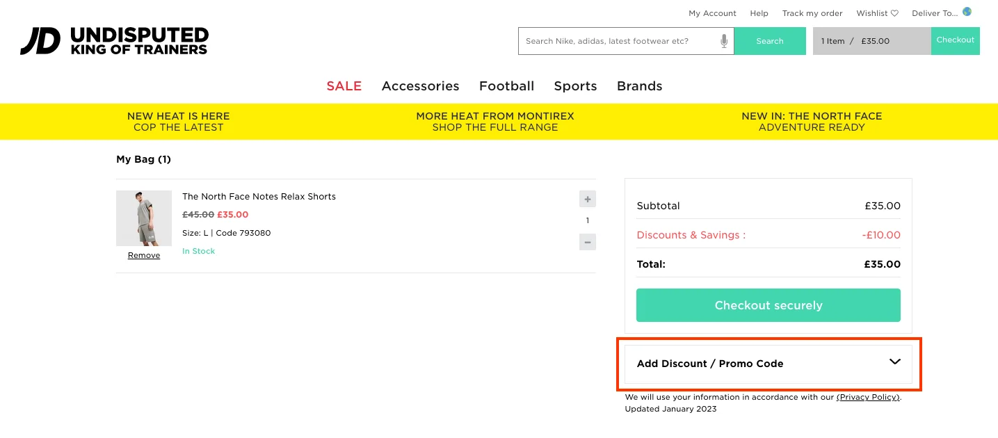 Slik bruker du rabattkoden - JD Sports