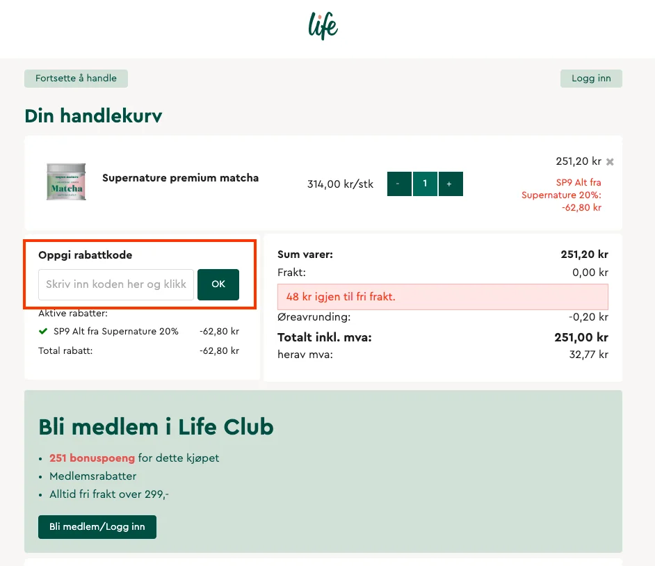 Slik bruker du rabattkoden - Life