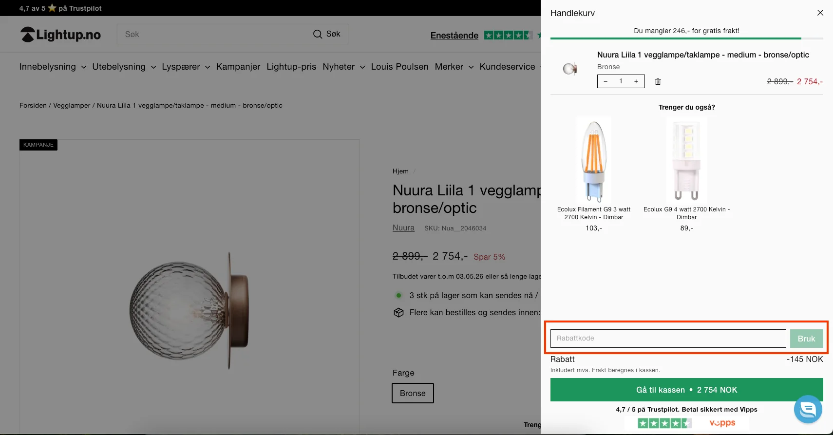 Slik bruker du rabattkoden - Lightup