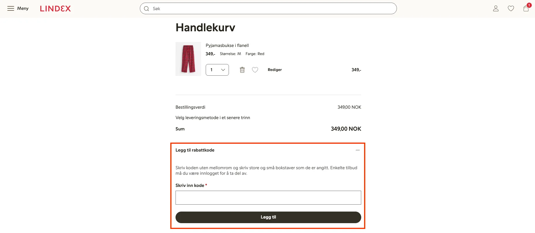 Slik bruker du rabattkoden - Lindex