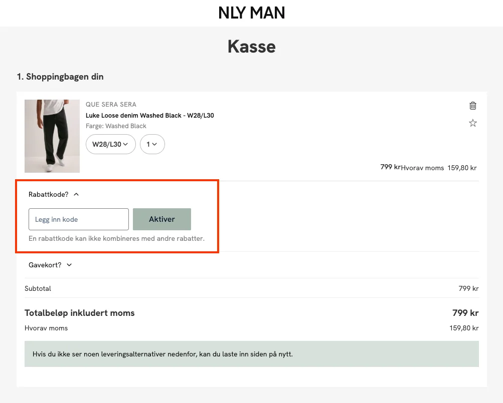 Slik bruker du rabattkoden - NLY Man