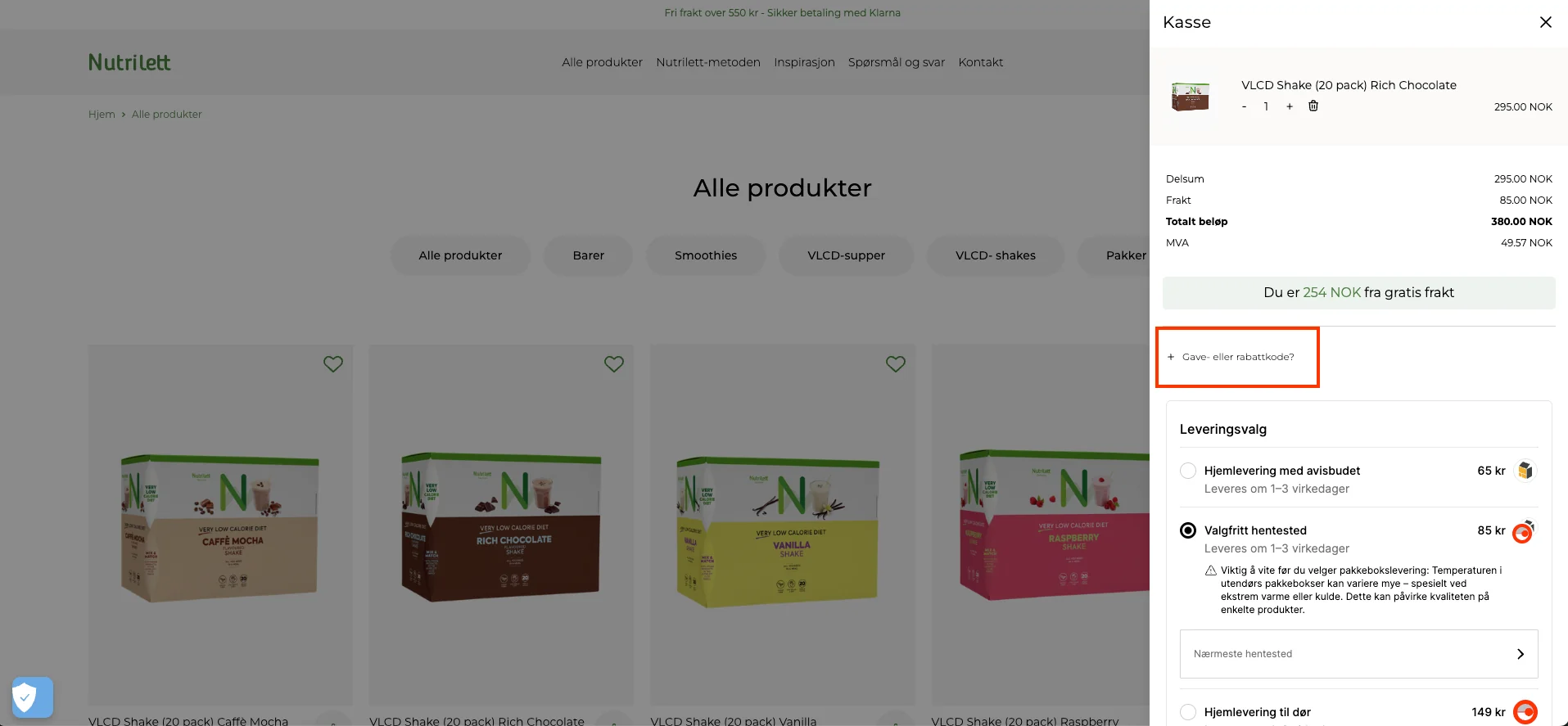 Slik bruker du rabattkoden - Nutrilett