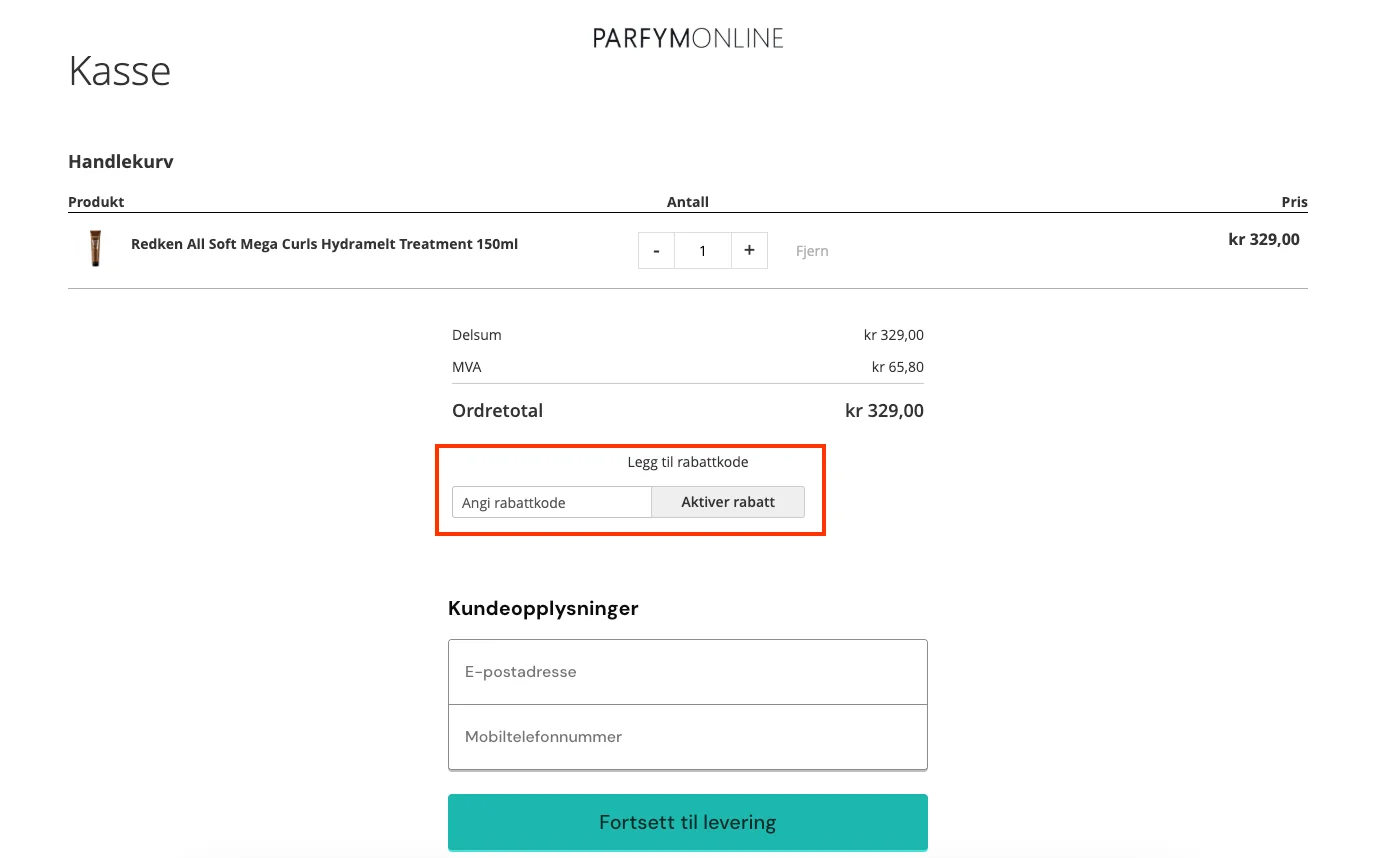 Slik bruker du rabattkoden - Parfymonline
