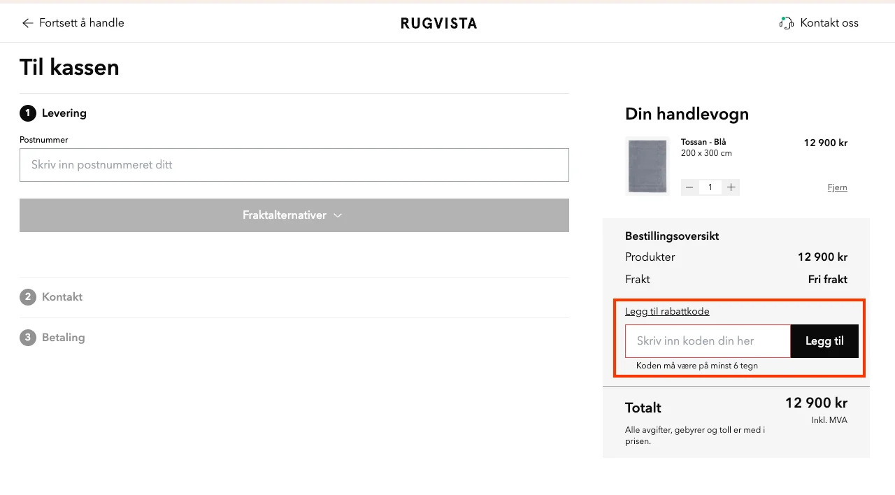 Slik bruker du rabattkoden - RugVista