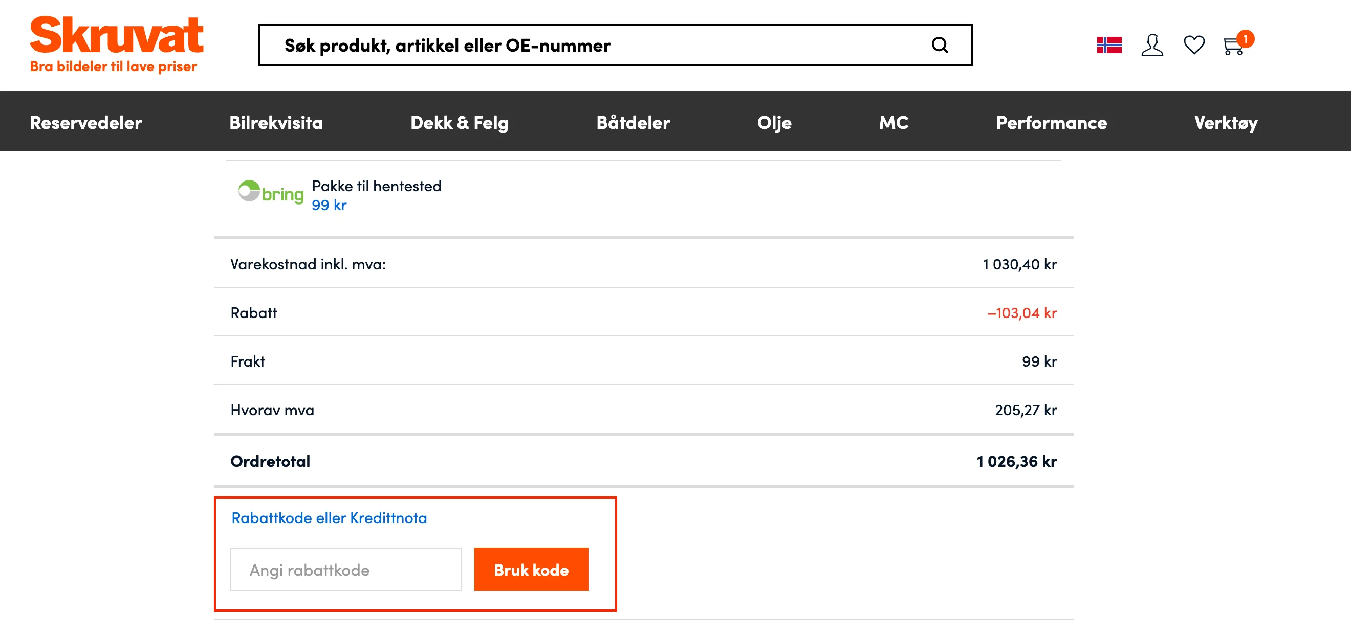 Slik bruker du rabattkoden - Skruvat