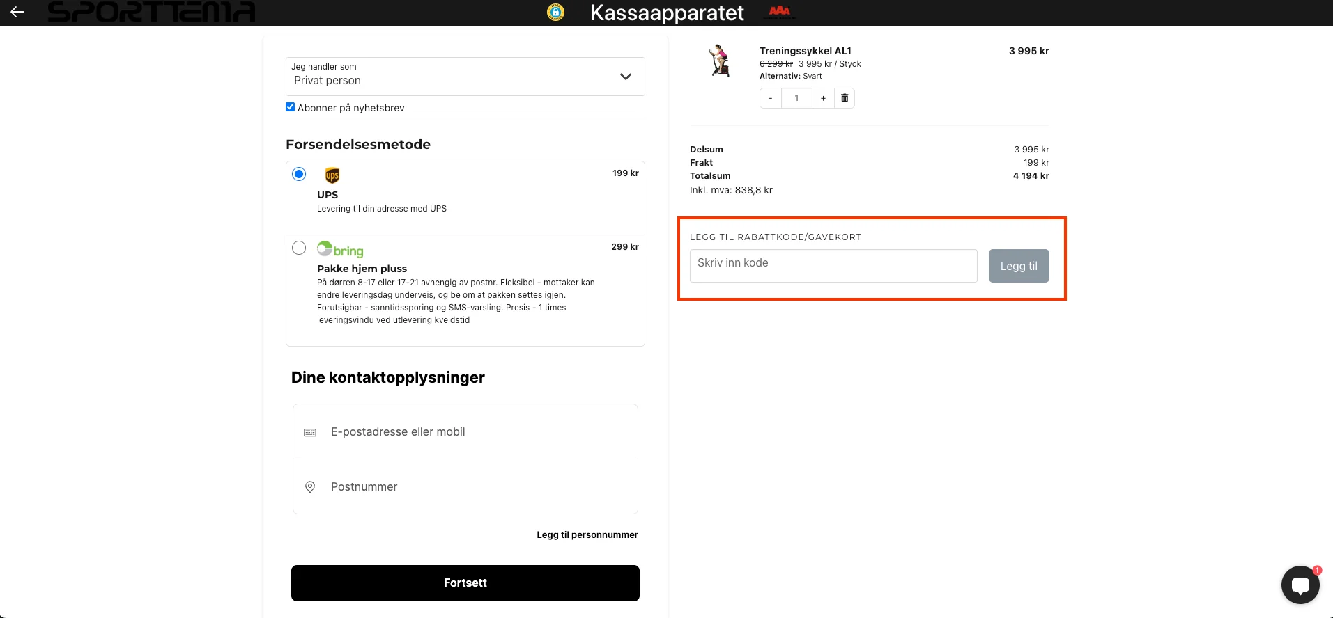 Slik bruker du rabattkoden - Sporttema