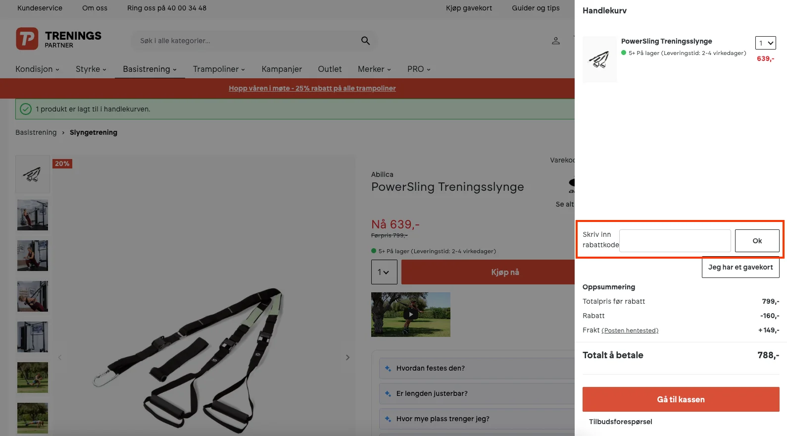 Slik bruker du rabattkoden - treningspartner
